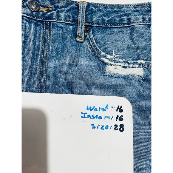 Abercrombie and fitch denim mini skirt distressed country flare casual women 28 - Picture 6 of 6